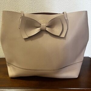 Kate Spade New York pink leather tote with double drop handle